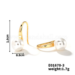 Boucles d'oreilles chics en imitation de perles, clous d'oreilles à la mode, style européen et américain, été, or, 16x8mm