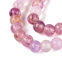 Brins de perles de verre craquelé teintées à effet ombré&nbsp;GLAA-Q106-01A-B22