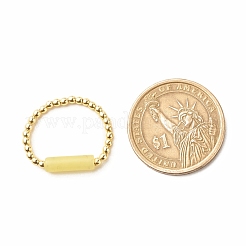 Anello da dito con perline a colonna di giada limone naturale con ematite sintetica&nbsp;RJEW-JR00460-03