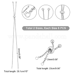 12 Stück 2 Stil verstellbar 304 Edelstahl Armband machen&nbsp;MAK-UN0001-22