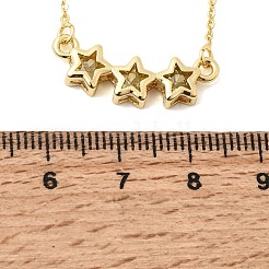 Colliers pendentifs triple étoile en laiton et verre&nbsp;KK-CBAB173-03G-06