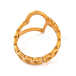 Placcatura ionica (ip) 304 acciaio inossidabile cuore cavo aperto anelli per le dita per le donne&nbsp;RJEW-S414-15B-G
