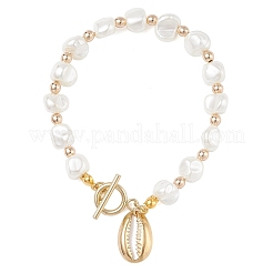 Armbänder aus galvanisierten Muschelperlen und nichtmagnetischem synthetischem Hämatit für Damen&nbsp;BJEW-JB12891