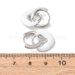 Boucles d'oreilles pendantes carrées en laiton micro pavé et oxydes de zirconium transparents&nbsp;EJEW-A149-01A-P