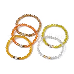 Set di braccialetti elasticizzati con perline in vetro&nbsp;BJEW-JB09677-03