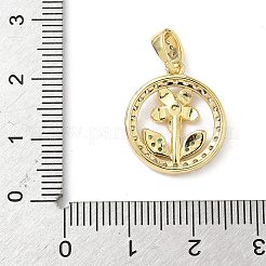 Pendentifs avec zircon cubiques à micro-pavés en laiton&nbsp;KK-S337-06G-B
