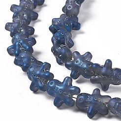 Perle di vetro placcate forsted placcate arcobaleno pieno&nbsp;GLAA-P005-FR01