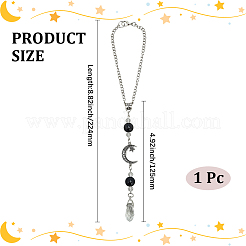 Pendentifs décoratifs en obsidienne naturelle et alliage&nbsp;HJEW-WH20009-03B