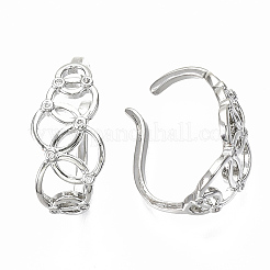 Latón micro pave pendientes de gemelos de circonio cúbico transparente&nbsp;EJEW-S201-203P-NF