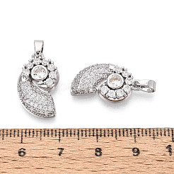 Pendenti in zirconi cubici trasparenti in micro pavè di ottone&nbsp;KK-N259-11P