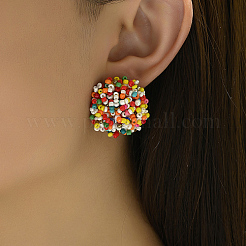 Boucles d'oreilles en grappe de perles en plastique&nbsp;GI1626-1