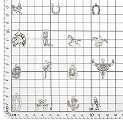 120 pièces 15 styles pendentifs en alliage de style tibétain&nbsp;TIBE-PH0002-15