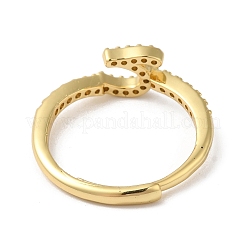 Bagues réglables en laiton plaqué zircone cubique avec lettres arabes pour femmes&nbsp;RJEW-S407-10G-13