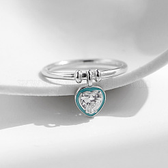 925 bague en argent sterling pavée de zircons cubiques et d'émail&nbsp;FS-WG58235-05