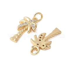 Pendentifs avec zircon cubiques à micro-pavés en laiton&nbsp;KK-F892-09G