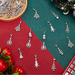 Décoration pendentif en alliage d'arbres de noël&nbsp;HJEW-FG00005