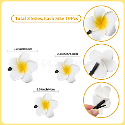 30 Stück 3 Stile Schaumstoff künstliche Frangipani-Blüte Alligator Haarspangen&nbsp;PHAR-SP0001-23B