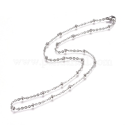 Anlaufgeschützte 304 Edelstahl-Kabelketten/Satellitenketten-Halsketten&nbsp;LS-NJEW-L159-07A-P