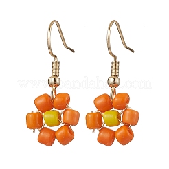 Pendientes colgantes de flores con semillas de vidrio&nbsp;EJEW-JE06152