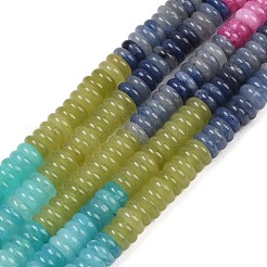 Teñidos naturales blancas abalorios de jade hebras&nbsp;G-H333-02G
