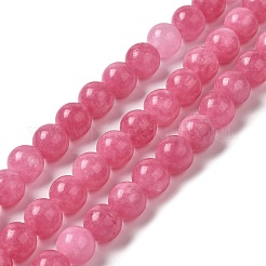 Gefärbt natürlichen weißen Jade Perlen Stränge&nbsp;G-M402-C03-12