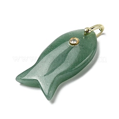 Pendentifs en aventurine vert naturel&nbsp;KK-D021-05C-G