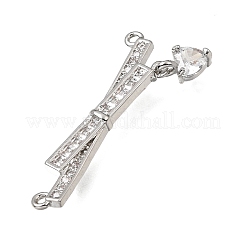 Ciondoli connettore in ottone con micro pavé di zirconi chiari&nbsp;CU-CBA3569-04P-C