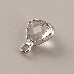 Facettierten Glas-Anhänger&nbsp;GLAA-WH0030-13P-04