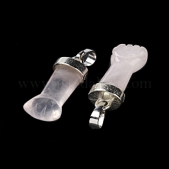 Colgantes naturales de cuarzo rosa&nbsp;G-K322-01F-P-01