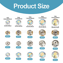 300 pièce de perles strass plates rondes à coudre&nbsp;STAS-TA0006-18