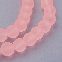 Brins de perles de verre transparentes avec peinture à cuisson&nbsp;GLAA-S031-10mm-28