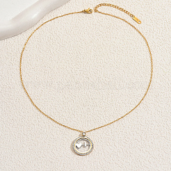 Collier avec pendentif en acier inoxydable et zircone cubique pour femme&nbsp;RI0430