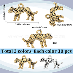 60 pz 2 colori pendenti in lega di stile tibetano&nbsp;FIND-SC0015-40