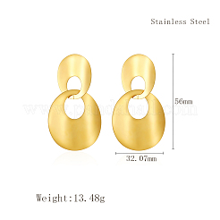 Eleganti orecchini pendenti ovali in acciaio inossidabile&nbsp;WF4501