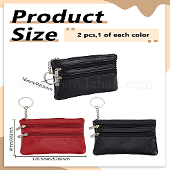 2 pz 2 colori portafoglio in pelle PU con cerniera&nbsp;ABAG-LP0001-91A