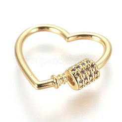 Messing Micro Pave Zirkonia Schraube Karabiner Schloss Charms&nbsp;ZIRC-F105-16G