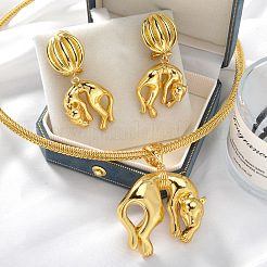Set di orecchini a bottone in ottone e collane con ciondolo per donna&nbsp;FS-WGFF87F-02