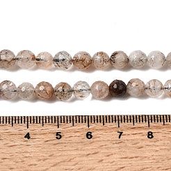 Natürliche Stränge aus Rutilquarzperlen in Schwarzgold&nbsp;G-D359-A02-6mm