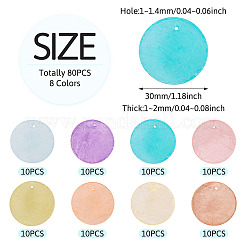 80 pz 8 colori pendenti in conchiglia capiz naturale verniciati a spruzzo&nbsp;BSHE-TA0001-24