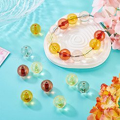 20pcs 4 couleurs perles acryliques transparentes&nbsp;MACR-TADJ0001-02B