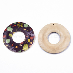 Pendentifs en bois imprimées&nbsp;WOOD-S045-104B