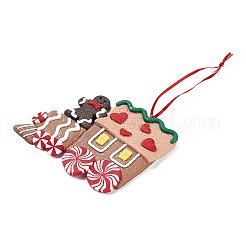 Weihnachtsauto handgemachte Polymer Clay Anhänger Dekorationen&nbsp;HJEW-P017-03E