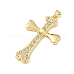 Pendentifs en laiton de Pâques sertis de micro-pavés de zircone cubique transparente&nbsp;KK-A303-09J-G