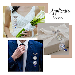 Ornements à suspendre pour bouquet de photos ronds et plats en alliage et verre de style tibétain&nbsp;DIY-WH0622-574P