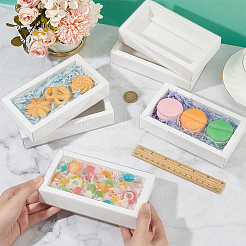 Faltbare Papierschubladenboxen mit durchsichtiger Kunststoffabdeckung&nbsp;CON-WH0095-68A-03