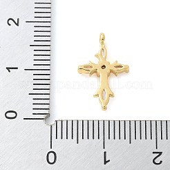 Pendentifs avec zircon cubiques à micro-pavés en laiton&nbsp;KK-U056-33G