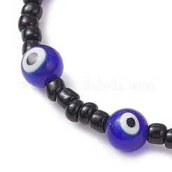 2 pulsera elástica de cuentas de lampwork hechas a mano en 2 colores para hombres y mujeres&nbsp;BJEW-JB12515