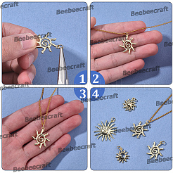 12pcs 4 Arten Messinganhänger&nbsp;KK-BBC0024-83