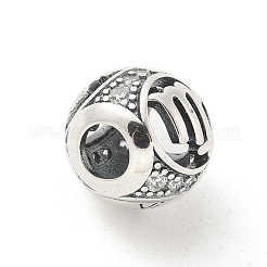 Perles européennes en zircone cubique transparente en laiton&nbsp;LS-FIND-M049-01AS-11