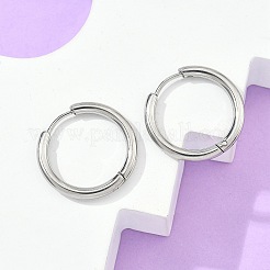 Boucles d'oreilles créoles en acier inoxydable 304 résistant au ternissement&nbsp;LS-EJEW-F111B-21mm-P